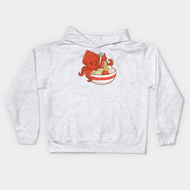 Squid Ramen Kids Hoodie by machmigo